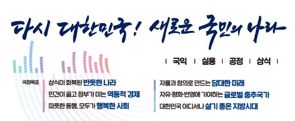 국정목표 - 다시 대한민국! 새로운 국민의 나라